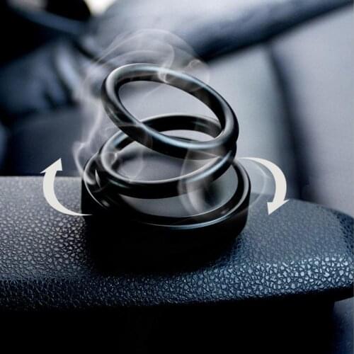 Creative Double Ring Rotating Perfume Car Air Freshener Perfume Filler Solid Stick UFO Car Air Fragrance Decor Car Accessories