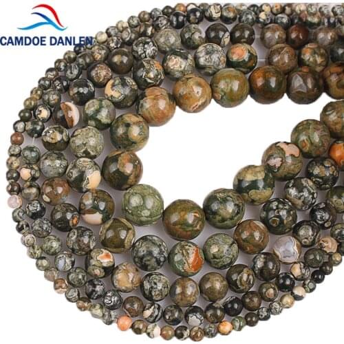 Natural Stone Old KAMBABA Green Polar jades Stone Beads Round Beads 4 6 8 10 12mm Fit DIY Bracelet Beads For Jewelry Making