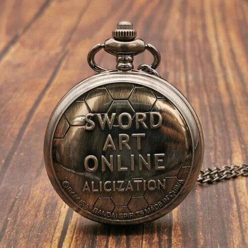 Sword Art Online Alicization Anime Theme Quartz Pocket Watch Pendant Men Souvenir Gift Men Quartz Pocket Watch