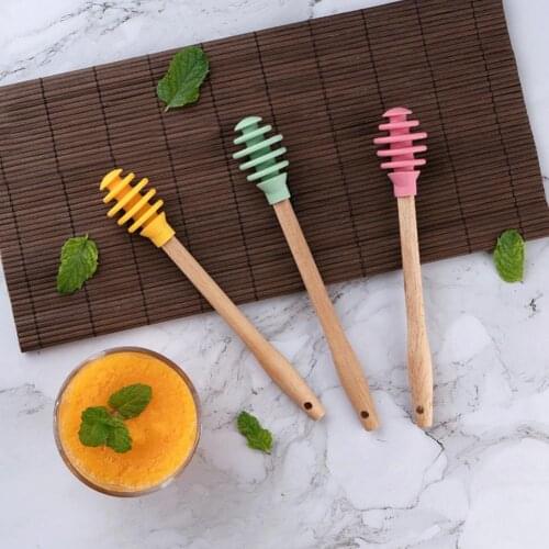 Honey Dipper Long Handle Durable Silicone Sugar Mixing Stick for Kitchen