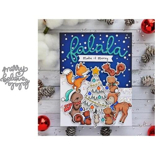 Metal cutting dies merry believe falala words cut die mold Scrapbook cards making paper craft knife mould dies new 2019 diecuts