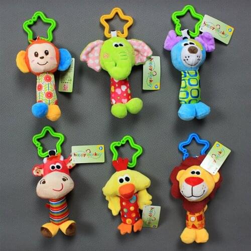 Cute Baby Toys Soft Musical Newborn Kids Toys Animal Baby Mobile Stroller Toys Plush Playing Doll Brinquedos Bebes