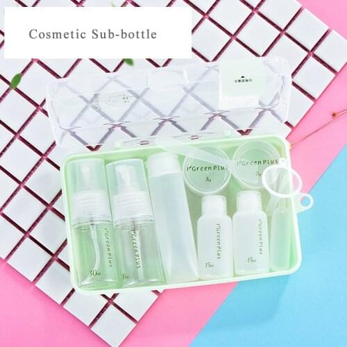 10 in 1 Portable Travel Cosmetic Bottle Set with Case Nordic Plastic Empty Sub-Bottle Combo For Shampoo Conditioner Lotion Cream