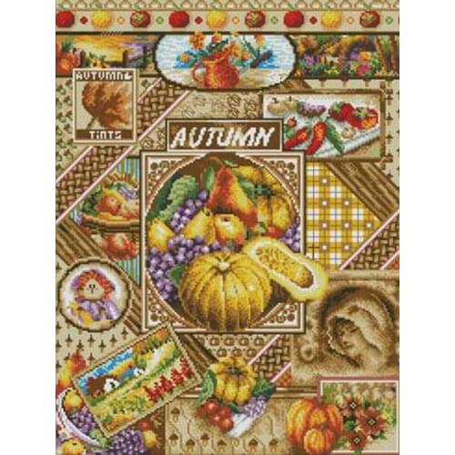 Harvest of autumn patterns Counted Cross Stitch 11CT 14CT 18CT DIY Chinese Cross Stitch Kits Embroidery Needlework Sets