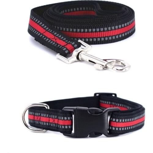 Striped Printed Durable Dog Collar and Leash Set for Small Medium and Large Dogs With Popular Colors Pet Collar