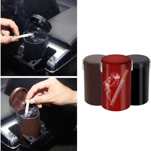 Plastic Auto Ashtray 3 Color Automobiles Cigarette Ashtray Multifunction Storage Car Smoke Trash Can for Interior Accessories