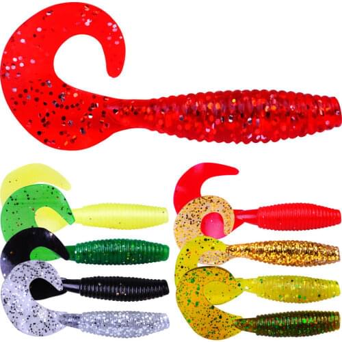 10PCS Fishing Worm Minnow Soft Bait 60mm Jig Wobbler Artificial Silica gel Bait Trolling Floating Swimbait Perch Fishing tackle