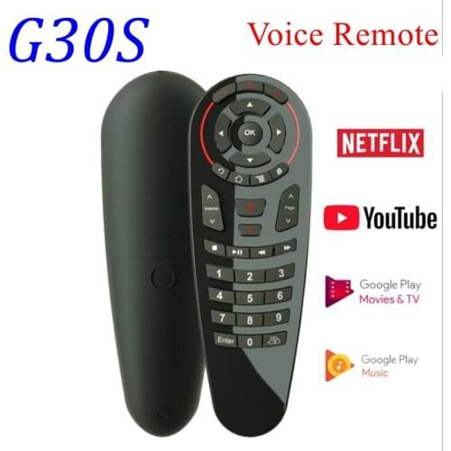 50PCS G30S Voice Remote Control 2.4G Wireless Air Mouse 33 Keys IR Learning Gyroscope Google Assistant for X96 mini T95 H96 Max