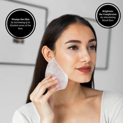 Rose Quartz Stone Gua Sha Massage Tool Scraping Board Facial Body Skin Lifting Anti Wrinkle Beauty Acupuncture Therapy Scraper