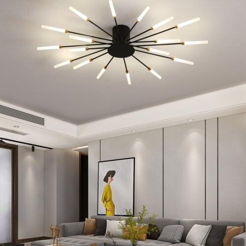 FANPINFANDO Modern Led Chandeliers For Living Room Bedroom Black/Gold Dining Kitchen Ceiling Chandeliers Indoor Hanging Lamp