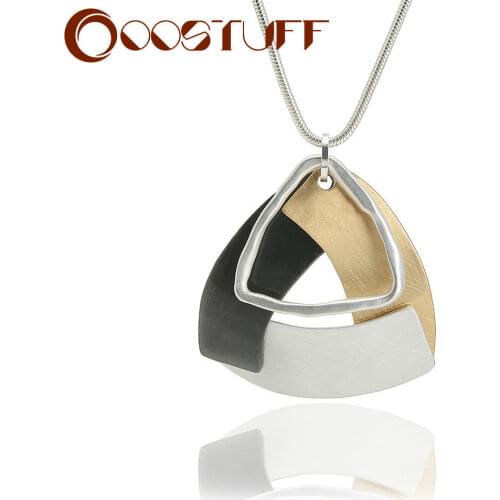 Trend Triangle Long Chains Around the Neck Necklace Suspension Collar Pendants Decorative Jewelry for Women Vintage Accessories