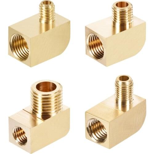 Uxcell 2Pcs Brass Pipe Fitting 90 Degree Barstock Street Elbow to Connect Pipes to Air Water Fuel Oil and Inert Gases 9 Size