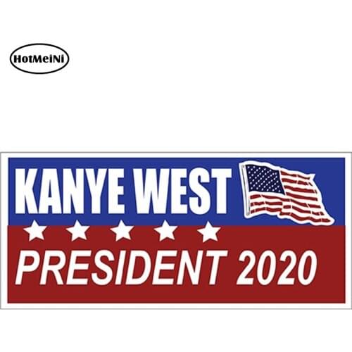 HotMeiNi 13cm x 6.2cm John Galt & Kanye West For President 2020 Vinyl Sticker Car Styling Waterproof Decal Auto Bumper Sticker