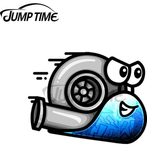 JumpTime 13 x 6.8cm For Turbo Snail Shock JDM Decal Sunscreen Car Sticker Creativite Bumper Motorcycle Waterproof Vinyl Car Wrap