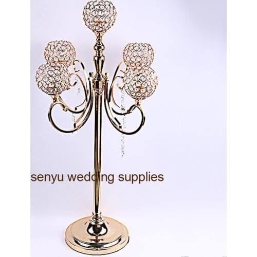 Tall candelabra centerpieces , wedding crystal candelabra on sale ,wedding gold candelabra senyu0963