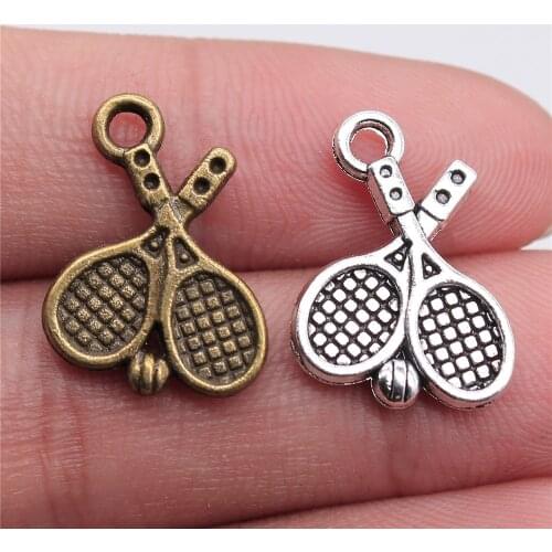 WYSIWYG 10pcs 18x14mm Pendant Tennis Racket Tennis Racket Ball Charm Pendants For Jewelry Making Tennis Racket Pendants