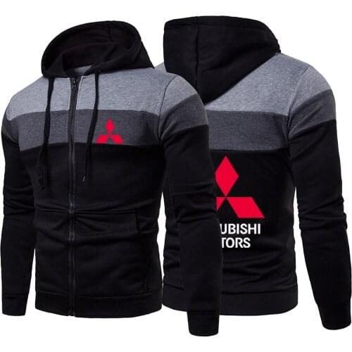 Mitsubishi Motors 2021 Printing Fashion Custom Leisure Hooded Sweatshirts Zipper Hip Hop Splicing Streetwear Hoodies Jackets