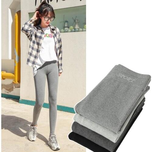 Size M-2xl Womens Leggings Autumn Spring Female Trousers Long Letter Slim Ladies Pencil Casual High Waist Pants Clothes C27