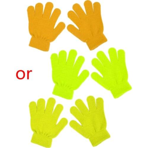 Winter Cute Baby Boys Girls Gloves Solid Color Finger Point Knit Stretch Mittens