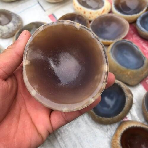 1pcs Natural ágata taça de cristal de quartzo Specimen cura reiki