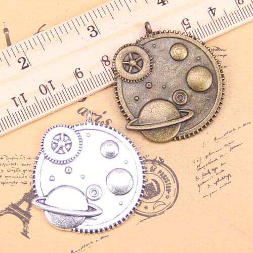 4pcs Charms solar system galaxy 37mm Antique Pendants,Vintage Tibetan Silver Jewelry,DIY for bracelet necklace