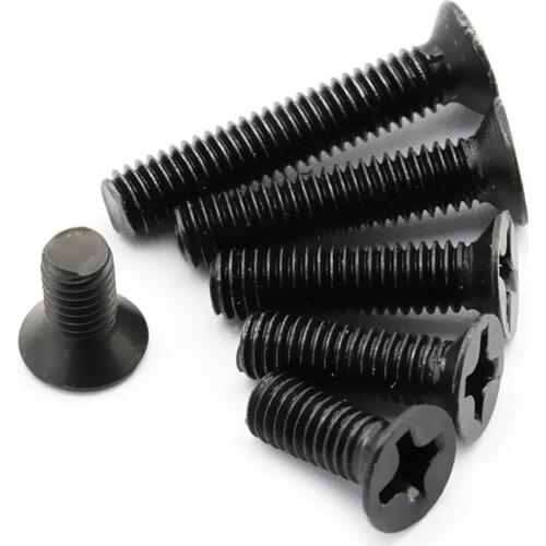 2/20 M4 M5 M6 M8 Black 304 Stainless Steel Cross Recessed Phillips Flat Countersunk Head Screw Bolt Dia 4 5 6 8mm Length 6-100mm