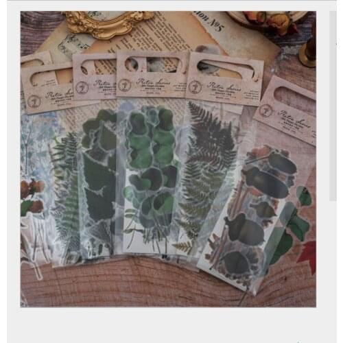 20pcs/pack dry flower collection sticker retro plant leaves specimens flower branch decorative planner DIY scrapbooking stickers