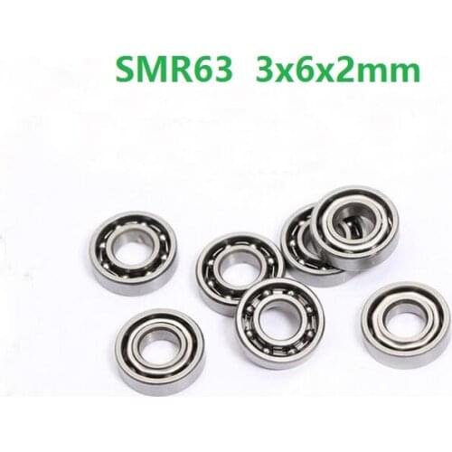 50pcs/lot ABEC-5 SMR63 Open Type Deep Groove Ball Bearing Stainless Steel 3*6*2mm 3x6x2mm S673