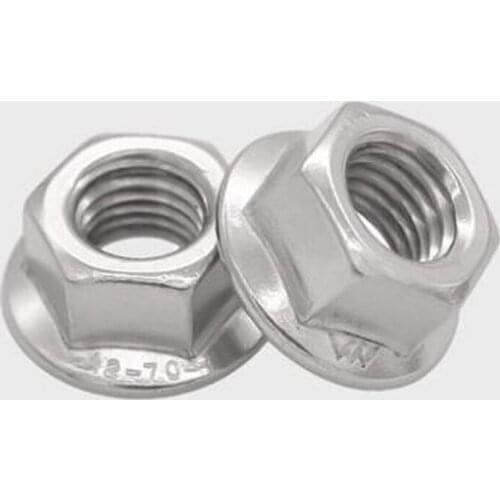 60pcs M3 M4 M5 Flange Nut Muff Sleeve 304 Stainless Steel With Pad Flange Nuts Muffs Sleeves Turn Buckle DIN934