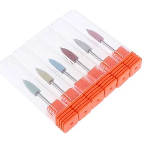 6x Nail Art Tool Nails Polishing Drill Bits Set for Salon Manicure