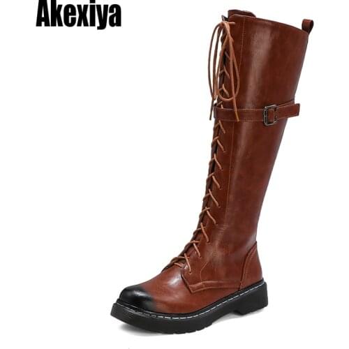 Женские высокие ботинки Akexiya China At AliExpress