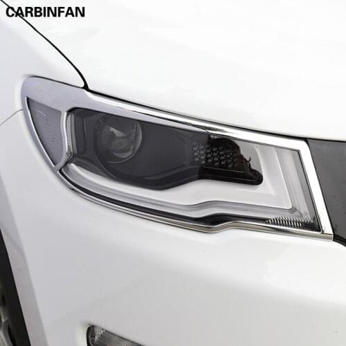 ABS Chrome Car Accessories car front headlights lamps cover decoration Sequins 2pcs/lot for Jeep Compass 2017 2018