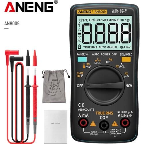 ANENG AN8009 Digital Multimeter Transistor Testers Capacitor True-RMS Tester Automotive Electrical Capacitance Meter Temp Diode