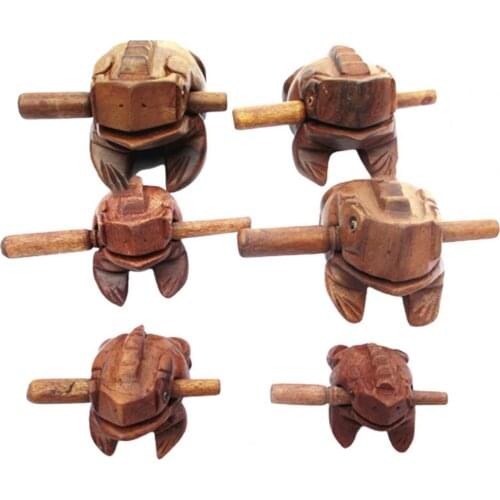Wooden Lucky Frog Croaking Musical Instrument Tone Block Home Office Decor Craft Tabletop Ornaments Gift