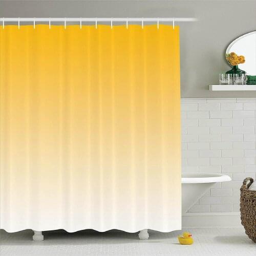 Shower Curtain Summer Love on the Beach Theme Inspired for Yellow Modern Design Fabric Bathroom Decor