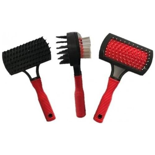 Dream Plus Double Sided Pet Combing Brush Red