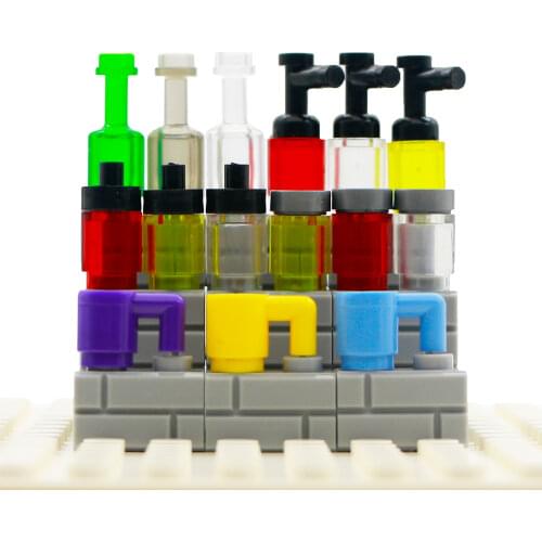 City Bottle Drinks Blocks Beverage Beer Display Jar Utensil Water Cup Kitchen Accessories MOC Building Bricks Toys For Children