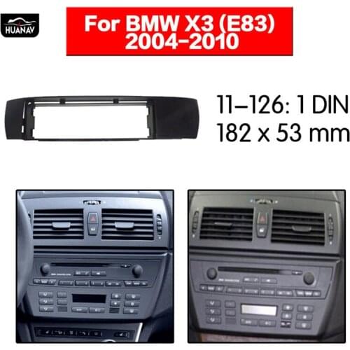 HUANAV Car Radio Fascia Car CD DVD fascia For BMW X3 (E83) 2004-2010 1DIN Stereo Fascia Dash CD Trim Installation Frame Panel