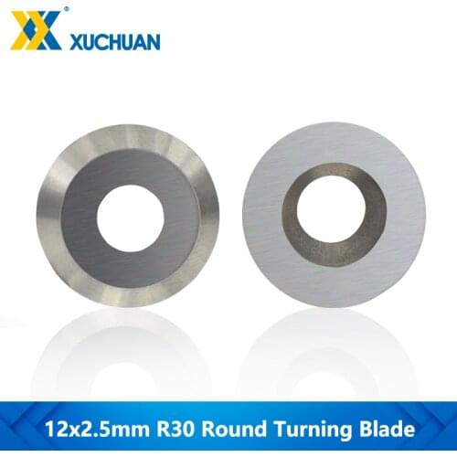 Round Carbide Blade 12x2.5mm R30 Tungsten Cutters Inserts For Woodworking Lathe Turning Cutter Tool 1pc Round Turning Blade