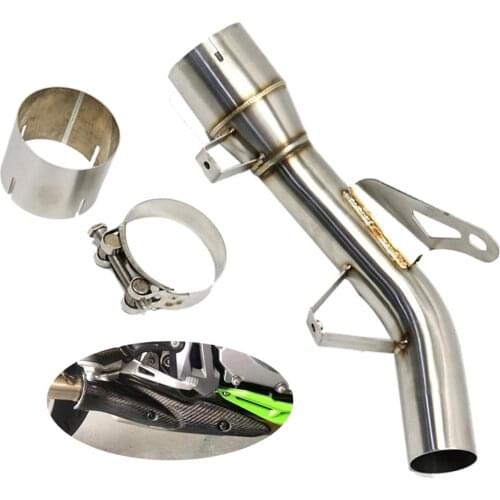 Motorcycle Exhaust Escape Modified Slip On Mid Link Pipe Catalyst Delete Eliminator Enhanced For Kawasaki Z900 Z900e 2017 - 2019