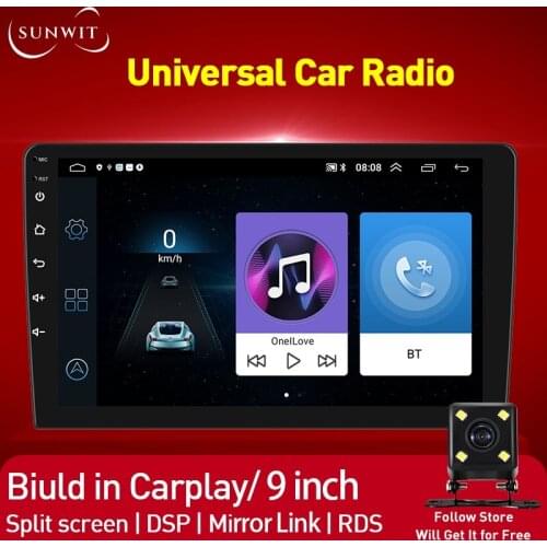 9/10Inch Carplay 2Din Radio Android Multimedia Video Player For FORD HONDA TOYOTA GPS Navigator With Bluetooth DSP WIFI 1G+16G