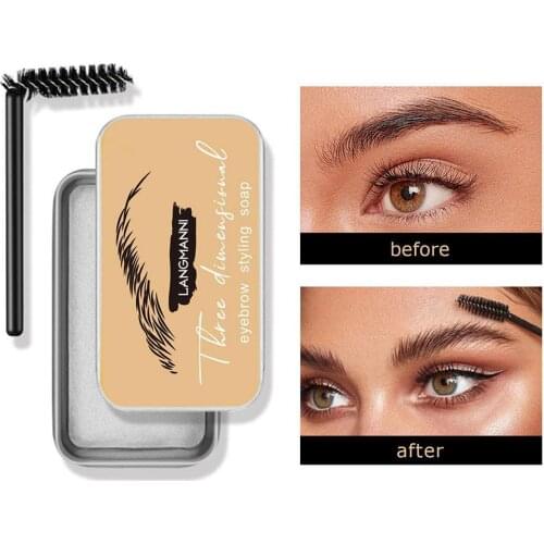 Eyebrow Soap Wax With Trimmer Fluffy Feathery Eyebrows Pomade Gel For Eyebrow Styling Makeup Soap Brow Sculpt Lift