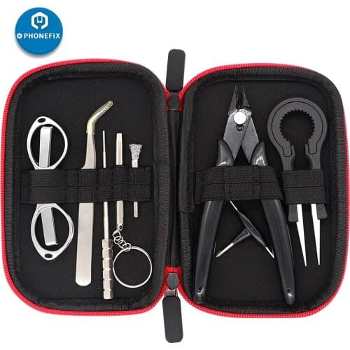 8 IN 1 Electronic Cigarette Coil Jig Tool Kit with Tweezers Screwdriver Pilers for Electronics Tool Kit Electronic Cigarette