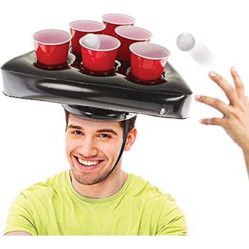 6-Hole Inflatable Hat Floating Cup Holder Swim Pool Party Supplies for Beer Pong