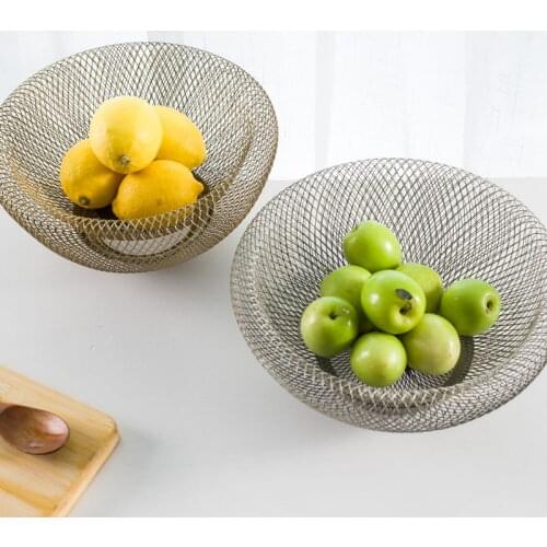 Nordic Creative Minimalist Fruit Basket Living Room Creative Fruit Drain Basket Home Iron Fruit Bowl Storage Basket Organizer