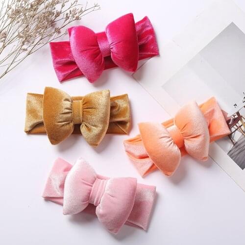 Bulk 24pc/lot Girls Big Bows Velvet Headband,kids girls Large Bows Wide Headbands Baby Girls Props hair accessories