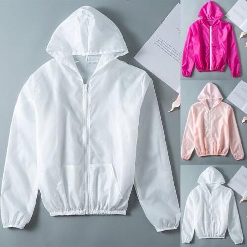 UV Sunscreen Clothes Transparent Long Sleeve Jacket Anti Ultraviolet Summer Beach Wear Sunscreen Cover-up Women Men Loose Blouse