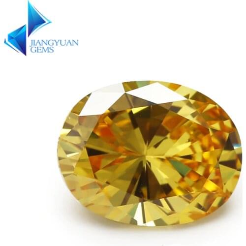 Size 2x3~13x18mm Oval Shape 5A Golden Yellow CZ Stone Synthetic Gems Cubic Zirconia For Jewelry