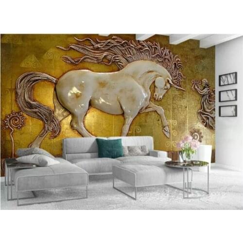 3D relief embossed horse wallpaper for living room home improvement Decoration modern wallpaper Background Wall Painting
