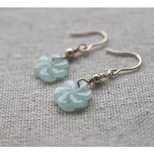 Natural Jade A Jade Earrings Long Jade Earrings Earrings Pendants Art Accessories Small Fresh Earrings